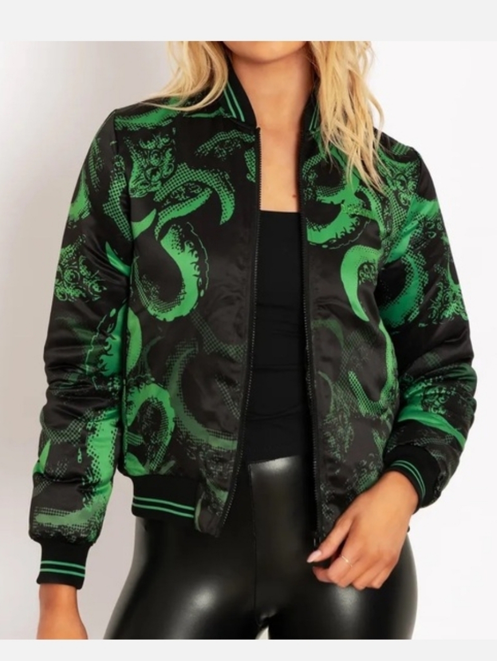 Blackmilk Shiny Cthulhu Bomber Jacket XL - Picture 2 of 2